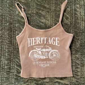 Full Tilt Women's Tan Ribbed Crop Top